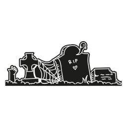 Haunted graveyard stones scenery PNG Design