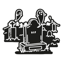 Haunted Cemetery Scenery PNG & SVG Design For T-Shirts