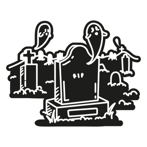 Haunted cemetery scenery PNG Design