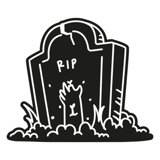 Cartoon graveyard stone zombie hand PNG Design