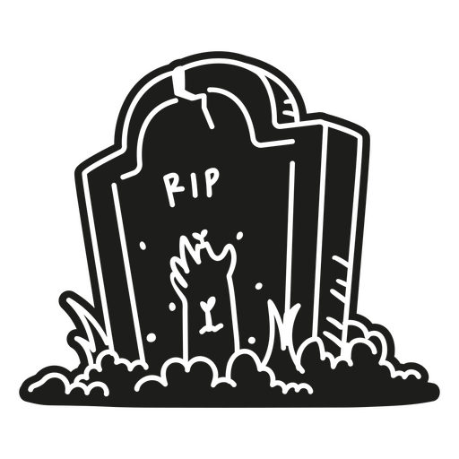 Mão de zumbi de pedra de cemitério de desenhos animados Desenho PNG