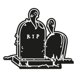Haunted cartoon graveyard stones cutout PNG Design