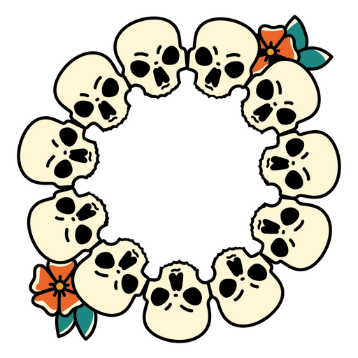 Icono de círculo de calaveras Diseño PNG