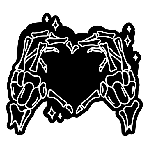 Skelett Hände Herzschild Ausschnitt PNG-Design