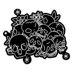 Blumenhaufen von Totenköpfen Ausschnitt PNG-Design