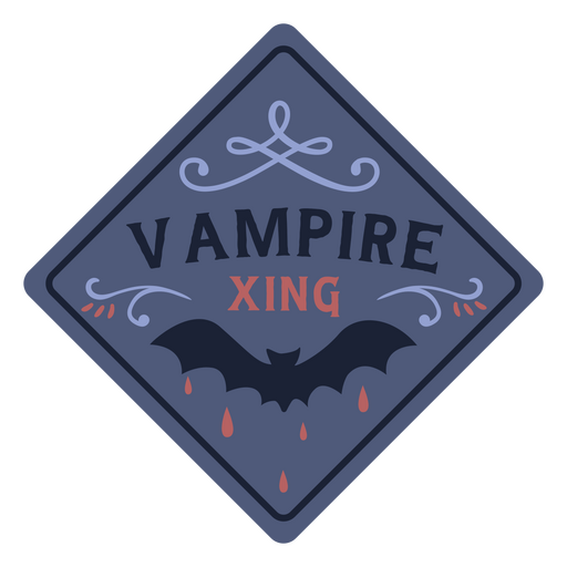 Distintivo de cita??o de vampiro xing Desenho PNG