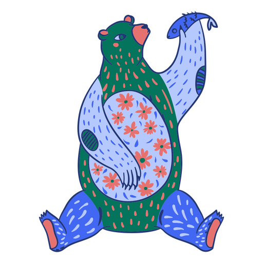 Escultura de urso mexicano alebrije Desenho PNG