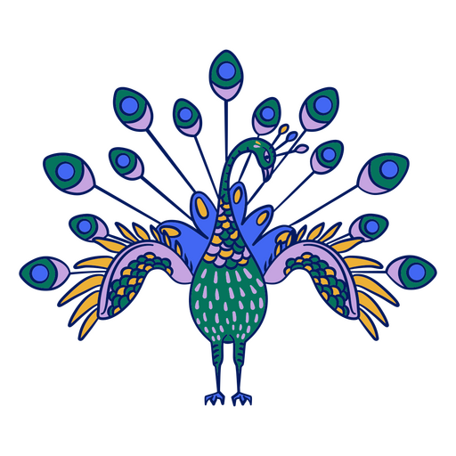 Alebrije de pavão popular mexicano Desenho PNG