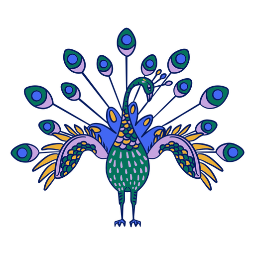 Alebrije de pavo real popular mexicana Diseño PNG