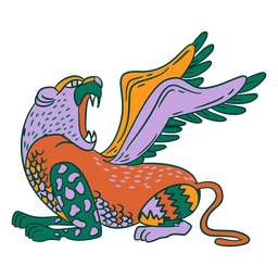 Mexican folk alberije dragon sculpture PNG Design