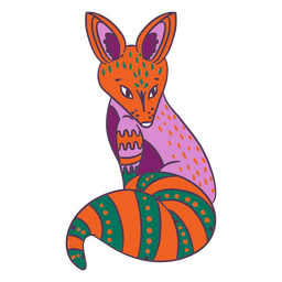 Mexikanische Volksfuchs-Alberije-Skulptur PNG-Design