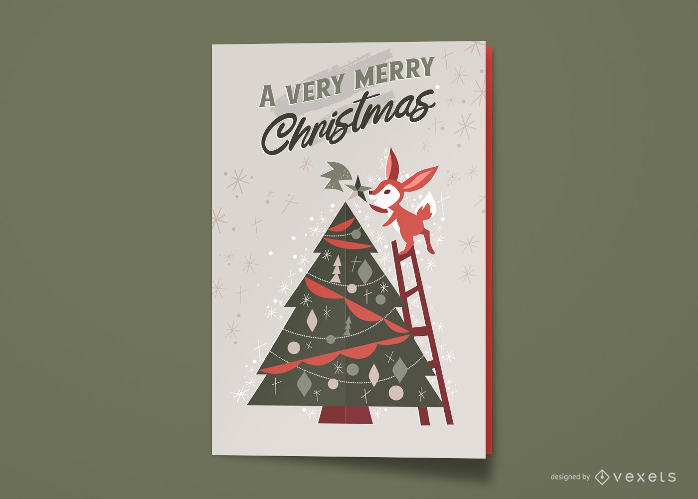 Merry christmas tree holiday greeting card