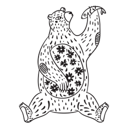 Oso decorativo folclórico mexicano Diseño PNG