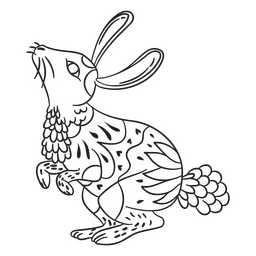 Dekoratives mexikanisches Alebrije des Kaninchens PNG-Design