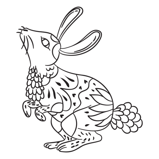 Alebrije mexicano de conejo decorativo Diseño PNG