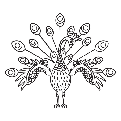 Decorative peacock mexican folk PNG Design