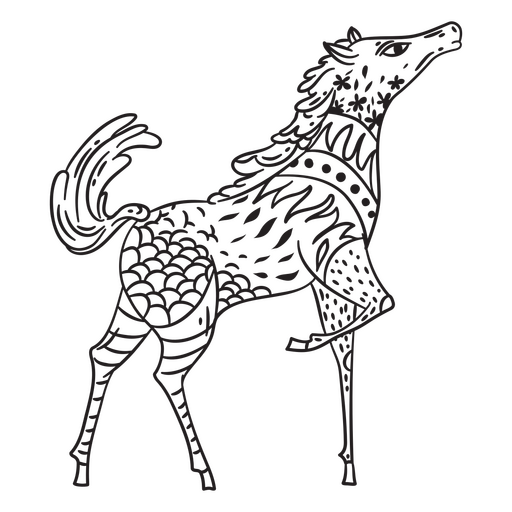 Decorative horse mexican folk PNG Design