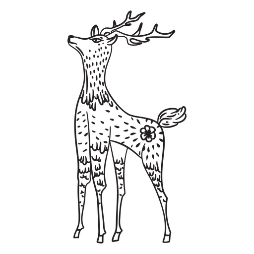 Decorative deer mexican folk PNG Design