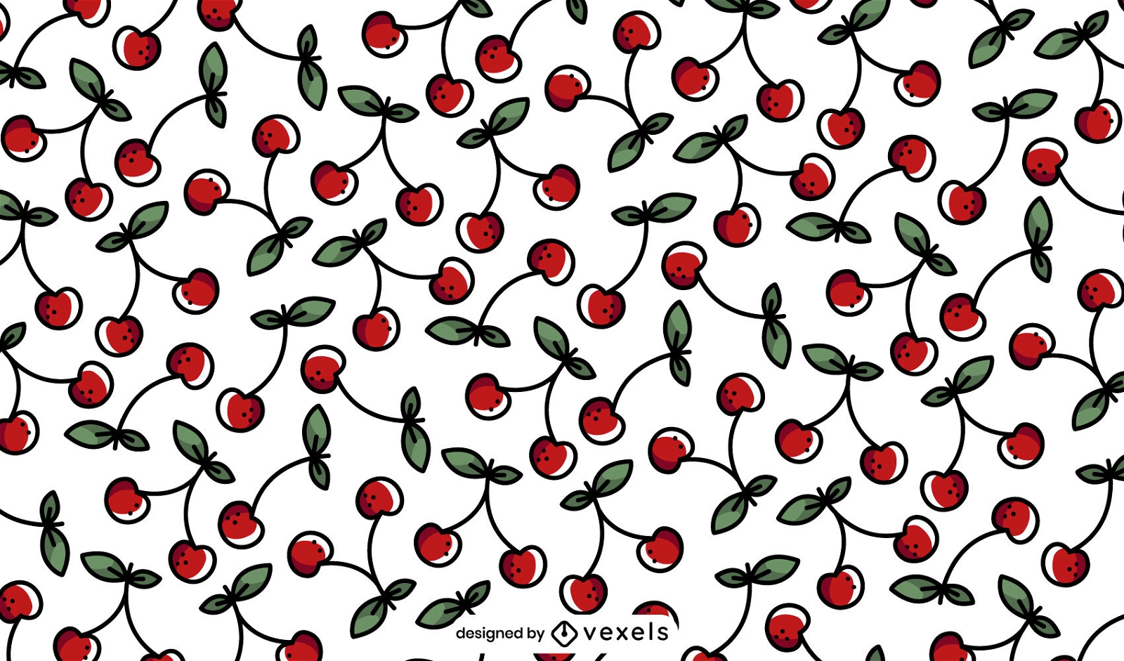 Cherries color stroke pattern design