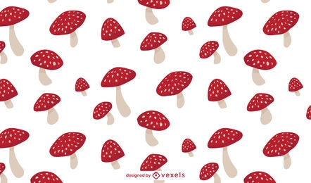 Red mushrooms flat pattern design