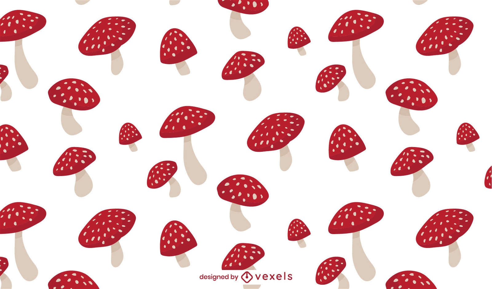 Flaches Musterdesign der roten Pilze