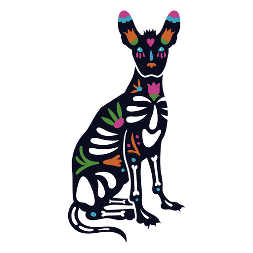 Perro colorido icono de fiesta mexicana Diseño PNG
