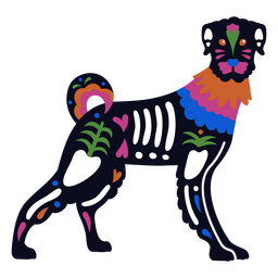 Tall dog mexican holiday skeleton PNG Design Transparent PNG
