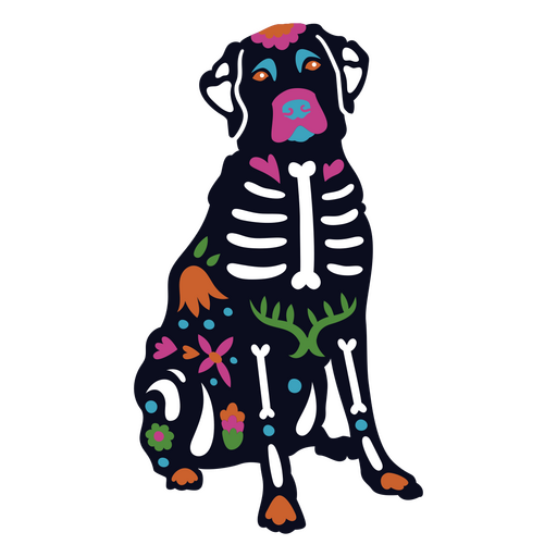 Esqueleto de fiesta mexicana de perro grande Diseño PNG