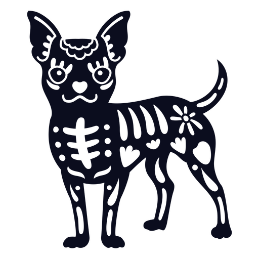 Esqueleto mexicano do feriado do cão Chihuahua Desenho PNG