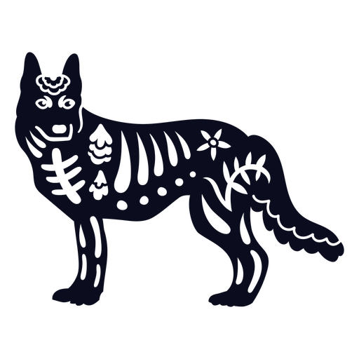 Dog mexican holiday skeleton cutout PNG Design