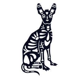 Esqueleto de fiesta mexicana de perro flaco Diseño PNG