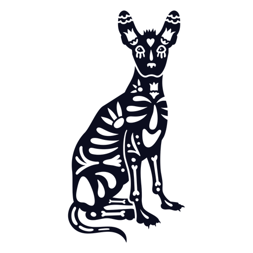 Esqueleto mexicano do feriado do cão magro Desenho PNG