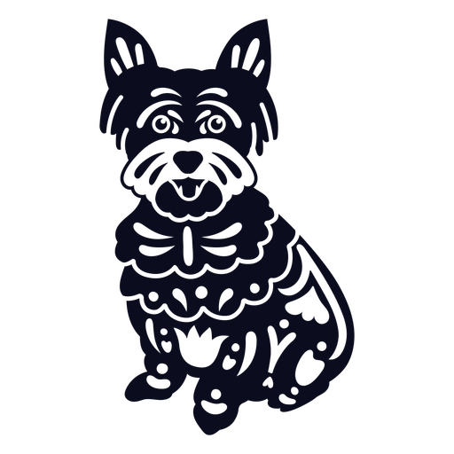 Kleiner Hund mexikanisches Feiertagsskelett-Symbol PNG-Design