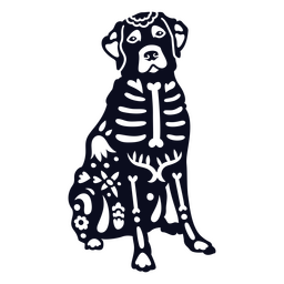 Golden retriever dog mexican holiday skeleton PNG Design
