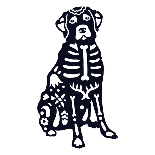 Esqueleto mexicano do feriado do cão retriever dourado Desenho PNG