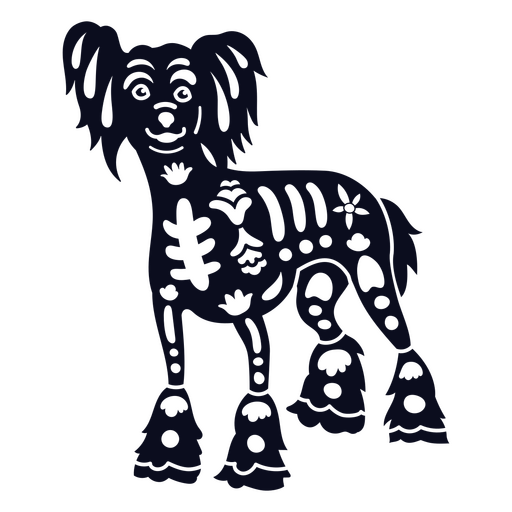 Esqueleto de fiesta mexicana de perro peludo Diseño PNG