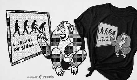 Monkey evolution chart classroom t-shirt design
