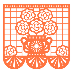 Floral papel picado mexican decorations PNG Design