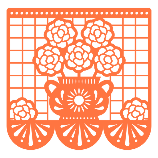 Blumenpapel Picado mexikanische Dekorationen PNG-Design
