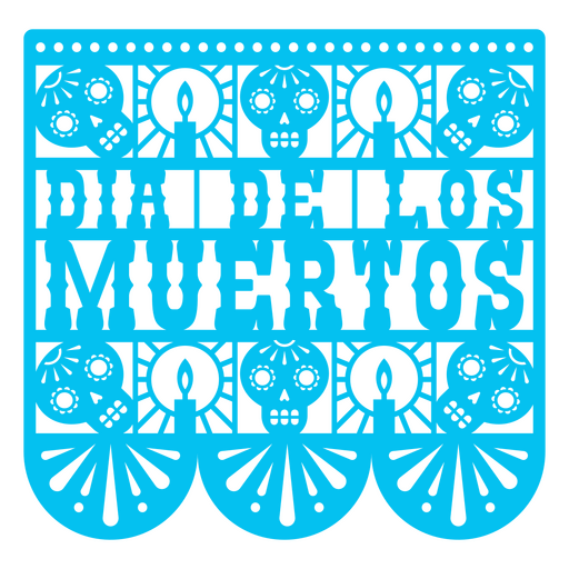 D?a de los muertos fiesta mexicana papel picado Diseño PNG