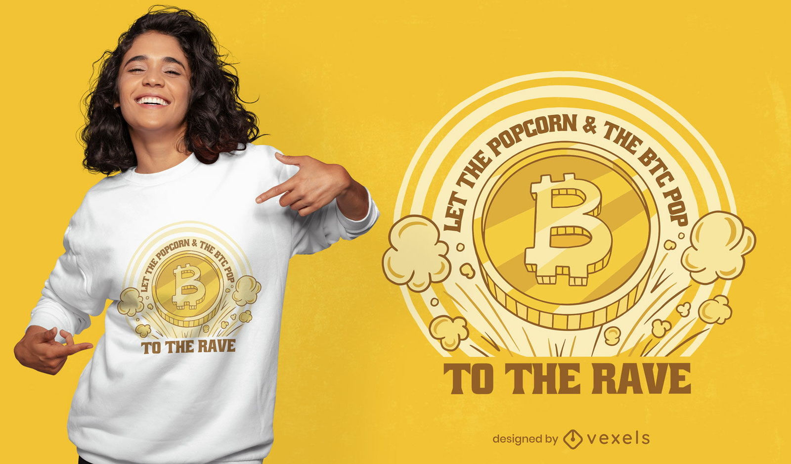 Genial diseño de camiseta cripto pop