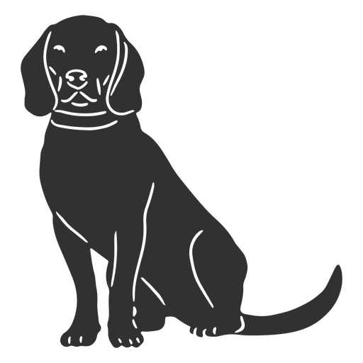 Bavarian dog sitting down silhouette PNG Design