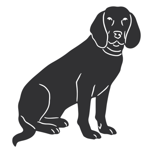 Bavarian dog sitting silhouette PNG Design
