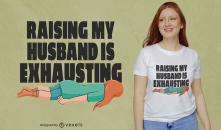 Design de camiseta de citação engraçada de esposa exausta