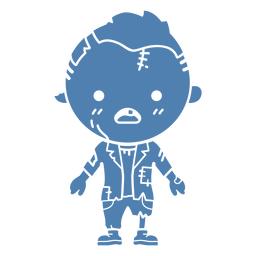 Cute zombie cartoon monster cutout PNG Design