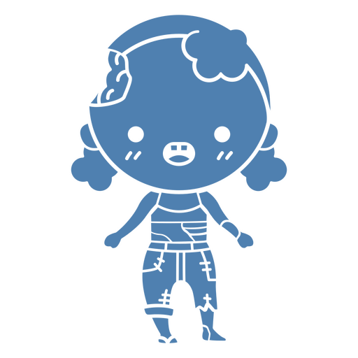 Cute zombie girl cartoon monster PNG Design