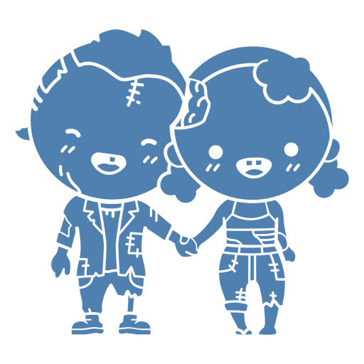 Recorte de casal de desenho animado zumbi fofo Desenho PNG