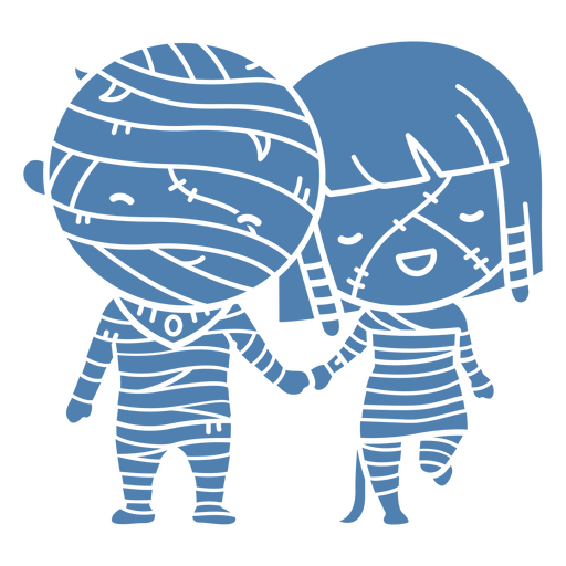 Cute mummy couple cartoon cutout PNG Design