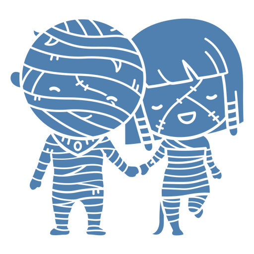 Recorte de desenho animado de casal de múmias fofos Desenho PNG