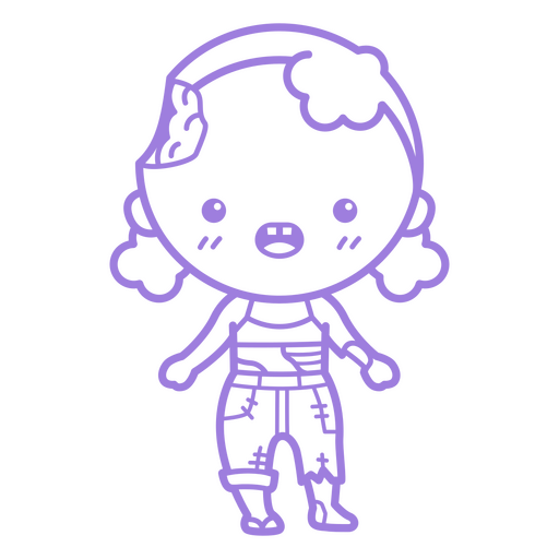 Cute zombie girl cartoon character PNG Design